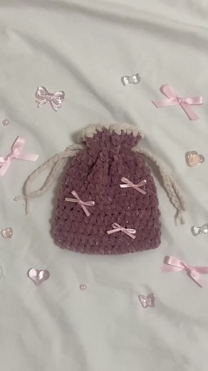 セリアのプリンセスモールで巾着編み物作品紹介🎀🧶