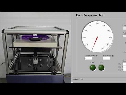 Spouted Pouch Static Load Test on Pouch Compression Tester by PackTest Machines Inc.