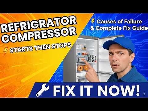 ❄️ Refrigerator Compressor Starts Then Stops ⚡ Causes of Failure & Complete Fix Guide 🔧