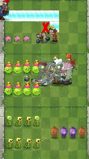 PvZ 2 - 8 Plants in Teams Vs Four Vase Breaker Zombie Teams - P326 #shorts #pvz2 #youtubeshorts