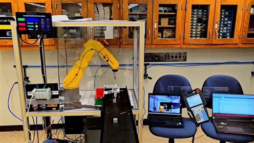 Automated Inspection and Sorting System using Allen Bradley PLC and FANUC Robot (Class Project) | Nathir Rawashdeh