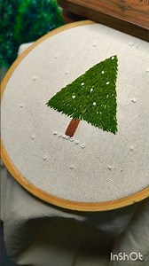 Easy Christmas Tree Stitch 🪡 #embroidery 🌲