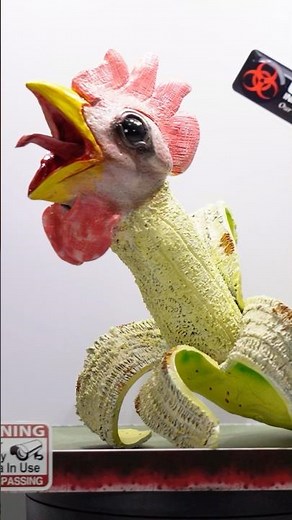 Banana Chicken Sculpture?! Polymer Clay Art Process #polymerclay #skulpture #horror #artprocess