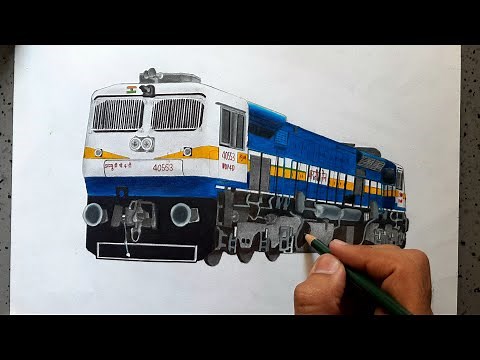 Drawing a WDP-4D locomotive || Indian Railways || Akshay's Rail World