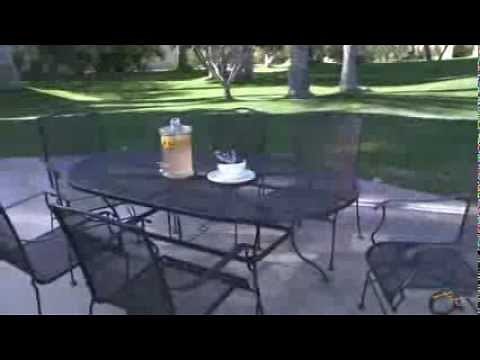 Woodard 48 in. Round Wrought Iron Patio Dining Table - Product Review Video
