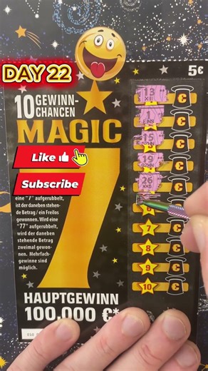 Magic 7 - March Challenge: One lottery every day! DAY 22 #shorts #777