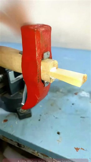 Sharing the process of installing a hammer handle