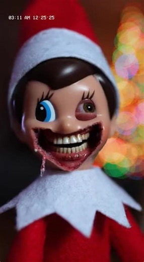 3:11 AM Christmas morning… the elf wasn’t supposed to do that sound on, watch till the end 👁️🎄 #ElfOnTheShelf #AnalogHorror #ChristmasHorror #CursedElf #3AM