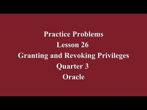 Granting and Revoking Privileges| Q3 Oracle L26 P1 | SMILE ROAD