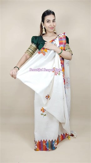 Bengali Saree Draping Tutorial 😍 Royal Bengali Drape in Seconds!