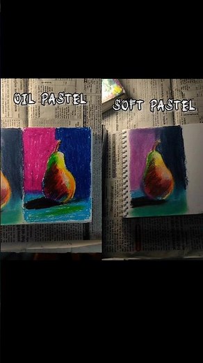 oil pastel vs soft pastel art for beginners #art #drawling #oilpastel