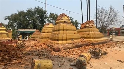 Scenes of damage caused by strong earthquake in Myanmar capital of Naypyitaw