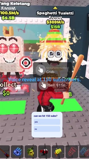 steal a brainrot voice reveal at 150 subs