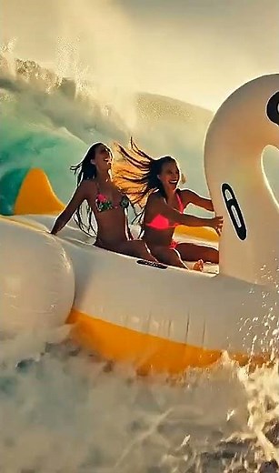 AI Inflatable Swan Surf Ride