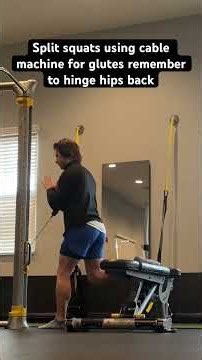 Split squats using cable machine for glutes #glutes