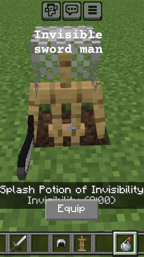 how to make invisible sword man in#minecraft #virle #shorts