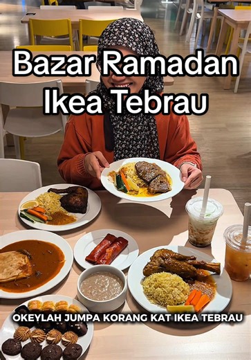 Busy kerja? Tak sempat nak beratur panjang kat bazaar? 👀 Singgah je IKEA Tebrau 🤍 Dekat Swedish Restaurant Level 2 sekarang ada Ramadan Bazaar yang memang sesuai untuk quick grab & go ✨ Cepat, mudah & jimat masa! Menu: 🍗 Baked mandi chicken with biryani rice 🍖 Lamb kabsa / lamb shank kabsa with biryani rice 🥟 Chicken murtabak with curry 🌯 Popia sira 🥤 Air mata kucing / cendol / sirap bandung cincau 🍪 Raya cookies (pelbagai flavour) ❄️ Frozen chicken spring rolls & curry puffs ⚠️ Importan