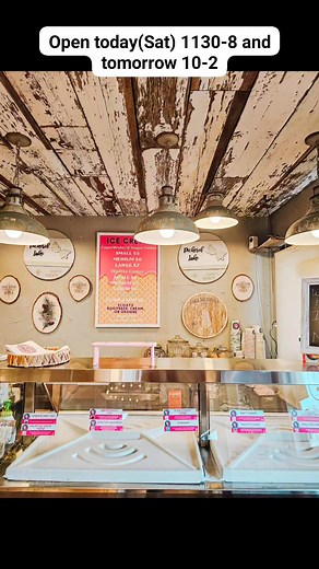 Scoops, smiles & sunshine! We’re open today 11:30–8 — come get your Chocolate Shoppe Ice Cream fix! Pike 55 in Pickerel — candy, gifts & the big chair too! 🍦✨ #pike55 #pickerel | Pike 55