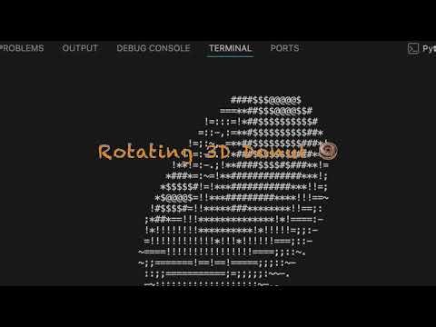 🍩 Mesmerizing Rotating 3D Donut Animation #python #coding #animation ‪@TA_tech767‬