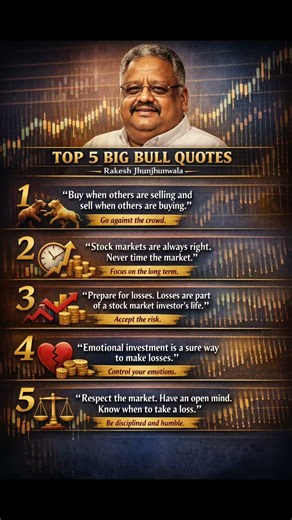 Top 5 Rakesh Jhunjhunwala Quotes 📈 | Big Bull Stock Market Wisdom #Shorts
