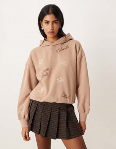 Abercrombie & Fitch graphic hoodie in beige | ASOS