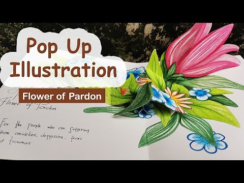 Pop Up Illustration - a guide how to make a simple pop up flower