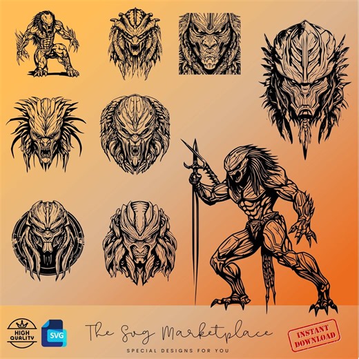 Predator SVG PNG Set, Hunting Art Designs (digital Download) - Etsy
