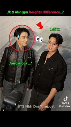 Omg jk and mingyu height difference 😮#bts #btsarmy #jk