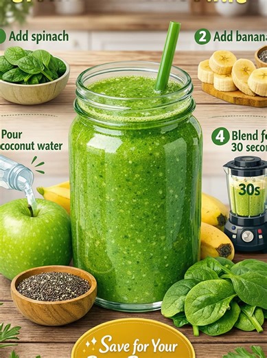 Learn how to make a simple green detox smoothie that supports digestion and energy levels, and is perfect for clean eating. This healthy smoothie is made with spinach, banana, apple and coconut water, and is perfect as a refreshing drink for mornings or after exercise. Save this easy recipe to support your healthy lifestyle and daily detox routine. #greensmoothie #detoxsmoothie #healthysmoothie #cleaneating #smoothierecipes