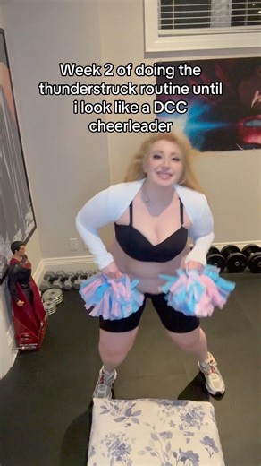 Week 2 of doing DCC thunderstruck routine until I look like a cheerleader