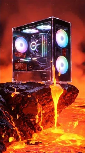 LAVA vs. $10,000 GAMING PC! (RIP GPU) 🖥️🔥 #Shorts
