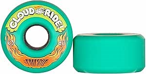 Cloud Ride Freestyle Longboard Wheels - 63mm 80A for Smooth Sliding, Freestyle Tricks, and Cruising - Durable and Versatile Design