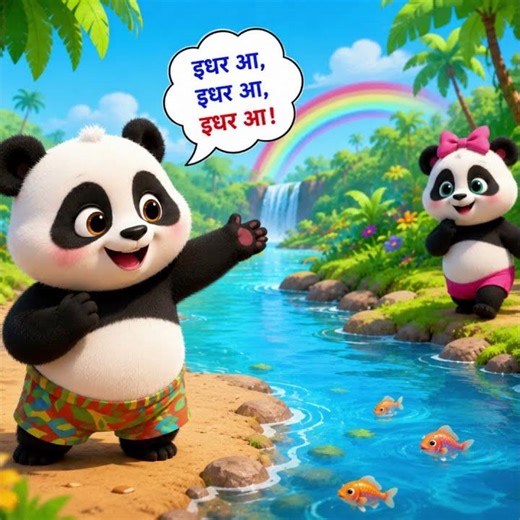 🐼 Golu Panda Dance Song 🌈 | Kids Rhymes Hindi