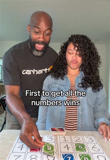 First to get all the numbers wins @uno 👀 #familiaunfiltered #couplecomedy #couplegoals #couplechallenge #fyp