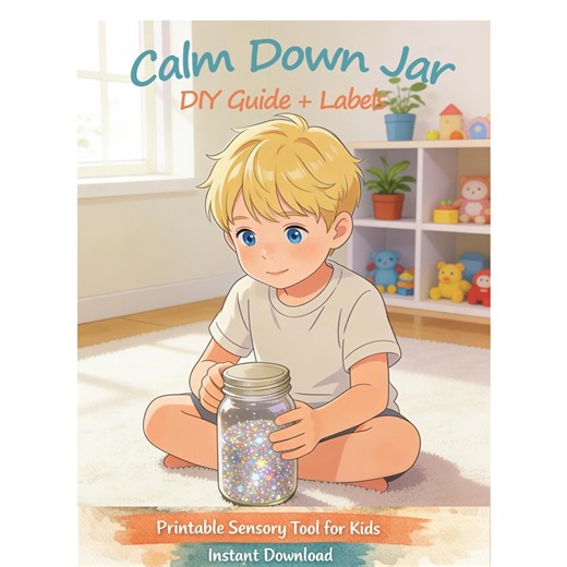 Calm Down Jar DIY Guide   Labels | Printable Sensory Bottle for Kids | Calm Down Corner Tool | Emotional Regulation Activity - Etsy
