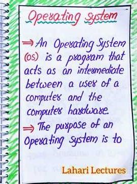 Introduction to Operating Systems notes by Lahari Lectures #LahariLectures #notes #shorts