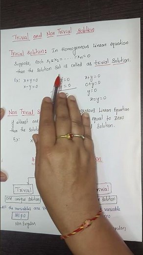 # Maths Trivial and Nontrivial solutions... Homogeneous Linear Equations.