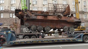 Ukraine displays destroyed Russian tanks in Kyiv