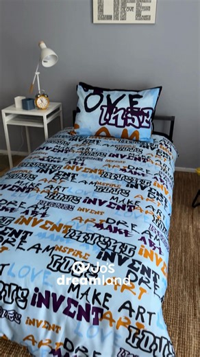 Some kids build castles in the air. Others draw them on their walls (and sometimes their bedding). Our Street Art design was created to celebrate fearless creativity - for the kids who doodle, dream, and design their own worlds. Because imagination isn’t messy. It’s magic. ✨ #EverydayLearningEverywhere #ValuesYouCanSleepOn #josdreamland | Jo's Dreamland | Facebook