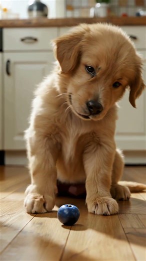 Cute Golden Retriever Puppy Playing with a Blueberry | Adorable Puppy Video #cute #dog #puppy