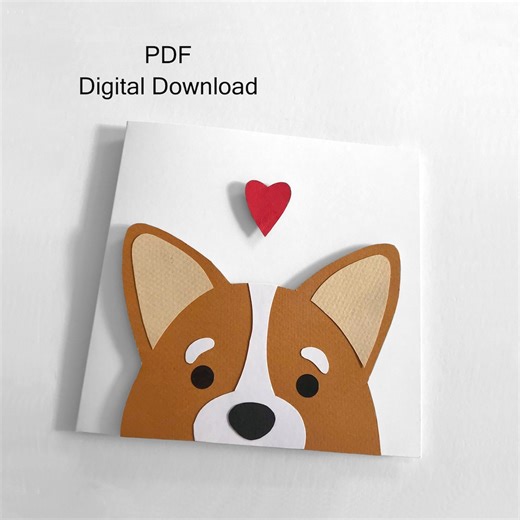 3D Corgi Card Tutorial: DIY Birthday & Christmas Cards (digital Download) - Etsy