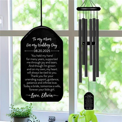 Personalized Mother of the Bride Wind Chime, Custom Wind Chimes for Mom, Wedding Day Keepsake From Daughter, Gift for Mother-in-law - Etsy