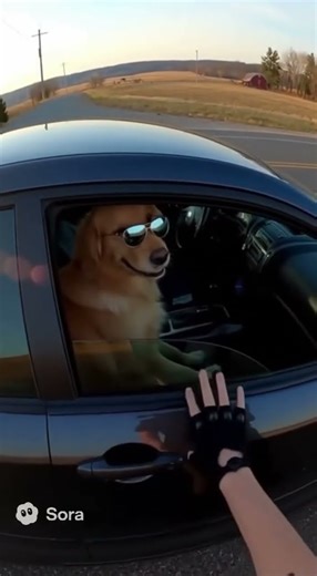 "Cop Pulls Over Dog Wearing Sunglasses! 😂 #shorts"