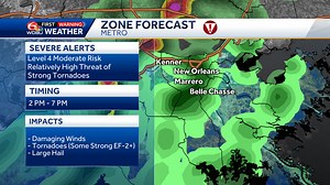 Tornado threat: Parish-by-parish forecast