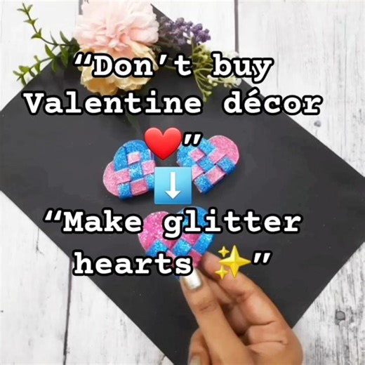 DIY Valentine Decor ❤️ | Glitter Hearts (Easy Craft)