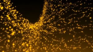Luxurious gold sparkling particles wave background
