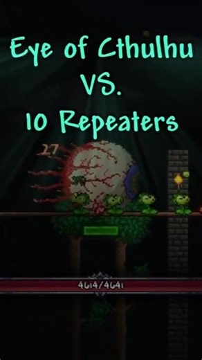10 Repeaters Vs. Eye of Cthulhu #terraria #terrariashorts #pvz
