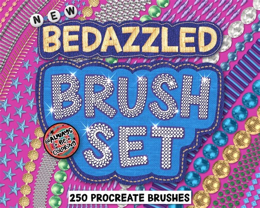 250 Bedazzled Procreate Brushes, Fabric Seamless Texture Brushes, Clothing Fashion Procreate Brushes, Digital Stitches, Practice Templates - Etsy