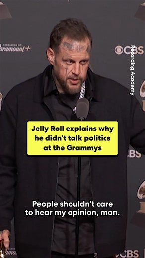 As politics took center stage at the Grammys, Jelly Roll explained why he feels “disconnected” from current events. | Yahoo Entertainment
