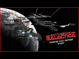 Battlestar Galactica: Cylon Raider Missile Barrage - Scorpion Fleet Shipyards 3D Animation